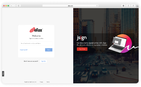 Once your eFax service is active, use your eFax MyPortal  to view your faxes whenever and wherever you wish. 