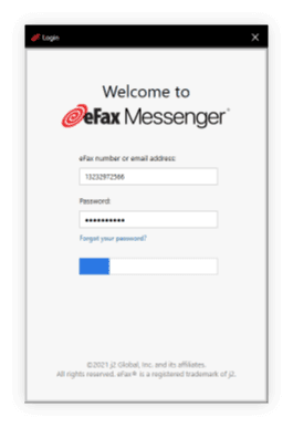Install the eFax Messenger software for free, and open the app on your computer.
