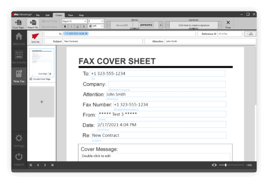 You can attach a maximum of 10 documents to your fax, such as JPEGs, PDFs or nearly 200 other file types.